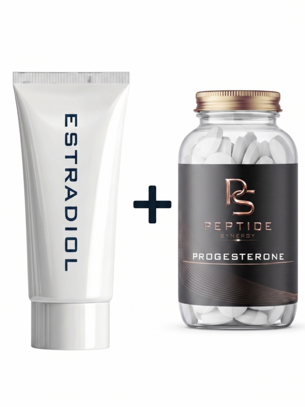 Estradiol cream + Progesterone caps