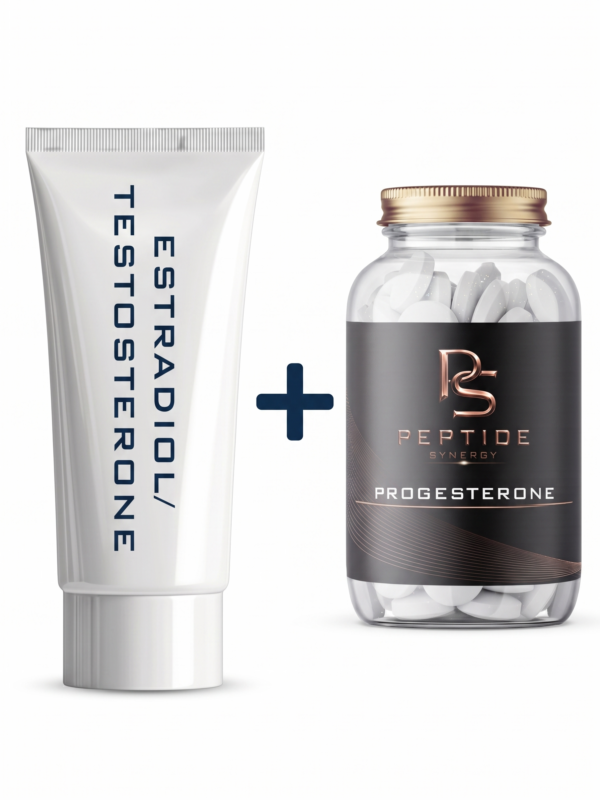 Estradiol / Tesosterone cream + Progesterone caps